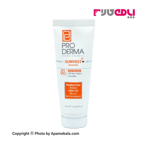 ضد آفتاب و ضد چروک پرودرما فاقد رنگ spf 90