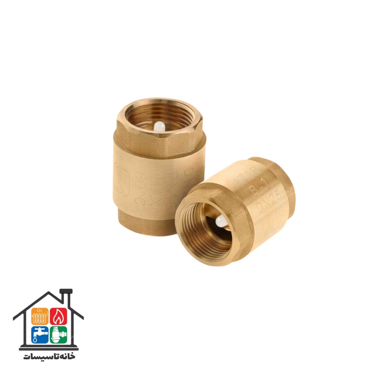 شیر یک طرفه فنری سوپاپ پلاستیکی آذر azar کد 105 سایز 3/4