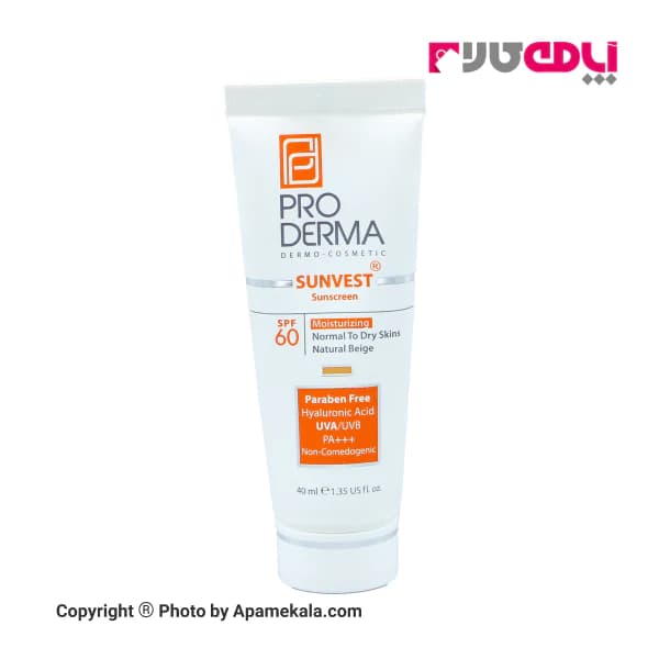 ضد آفتاب پرودرما پوست خشک بژ طبیعی SPF60