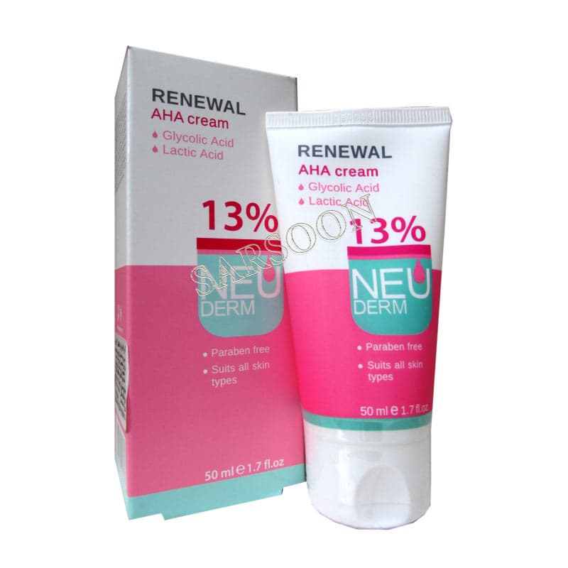 کرم لایه بردار AHA نئودرم حاوی اسیدهای میوه Neuderm Renewal AHA Cream 50 ml — تصویر ۲