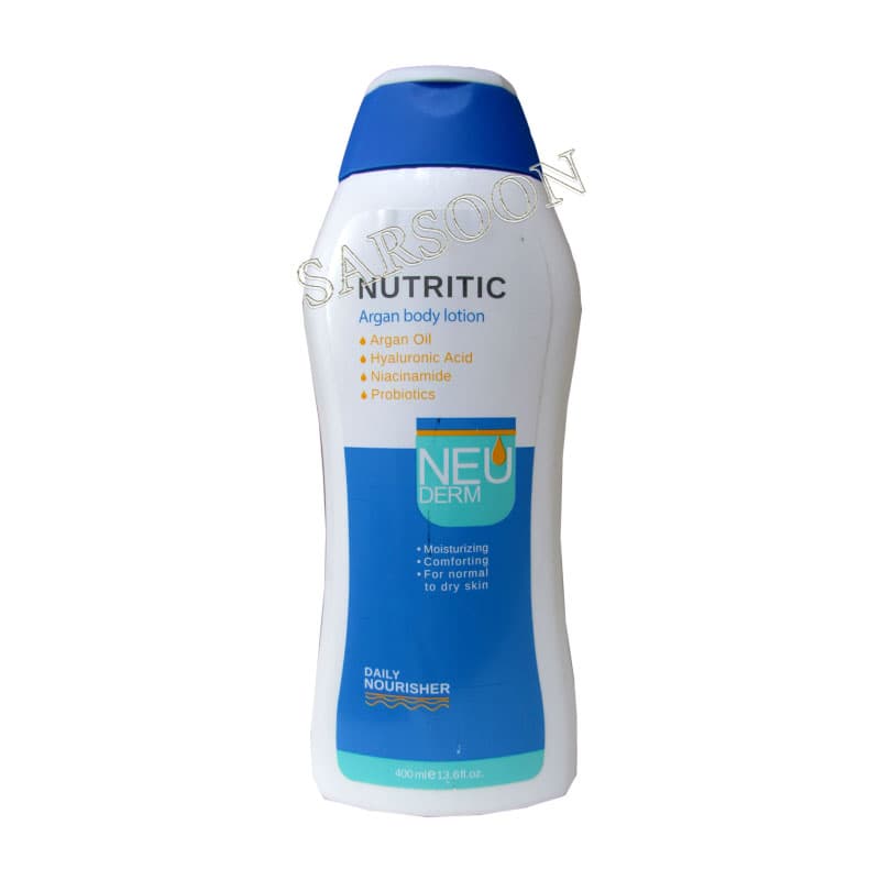 لوسیون بدن نوتریتیک آرگان پوست نرمال تا خشک نئودرم Neuderm Nutritic Argan Body Lotion 400 ml