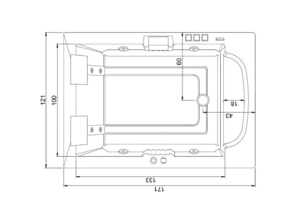 وان حمام badab باداب مدل BA-308 سایز 170*120*62 (پنل سفید) — تصویر ۵