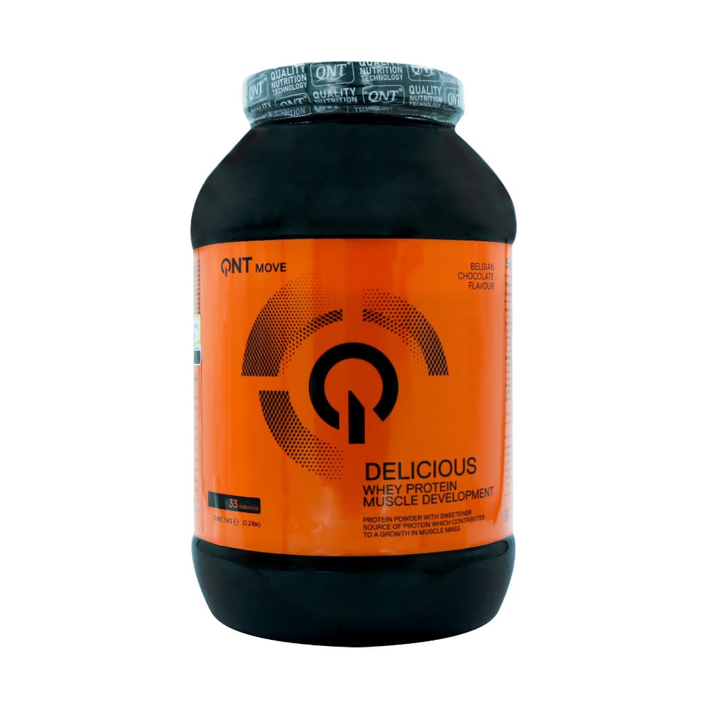 پودر دلیشس وی کیو ان تی 1 کیلوگرم با طعم شکلات QNT Delicious Whey Protein 1 kg