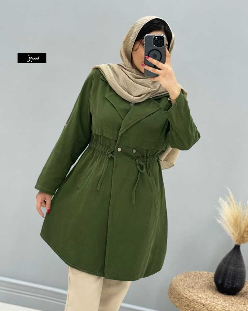 مانتو کتان یقه انگلیسی کد۲۹۹۳۵۳ — تصویر ۷