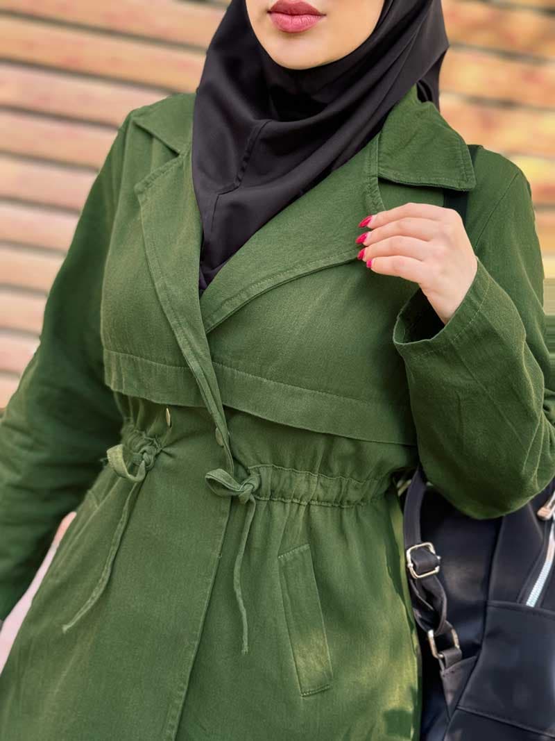 مانتو کتان یقه انگلیسی کد۲۹۹۳۵۳ — تصویر ۵