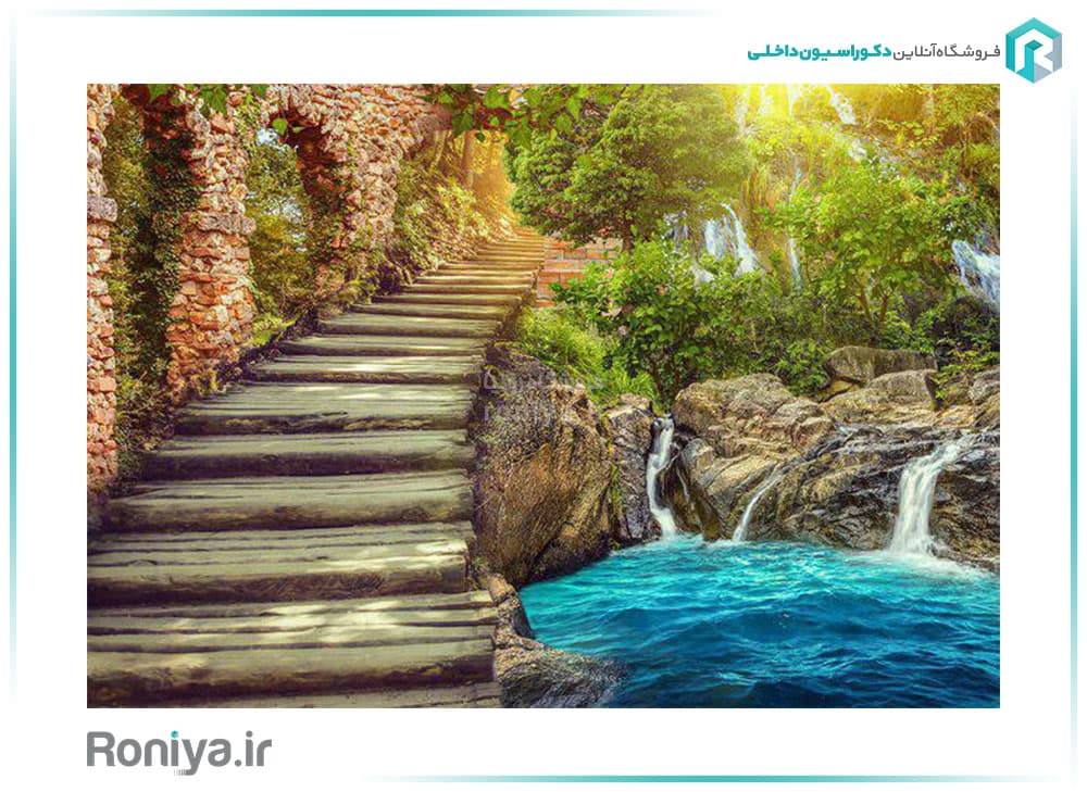 پوستر دیواری طرح پله چوبی کد NT-152