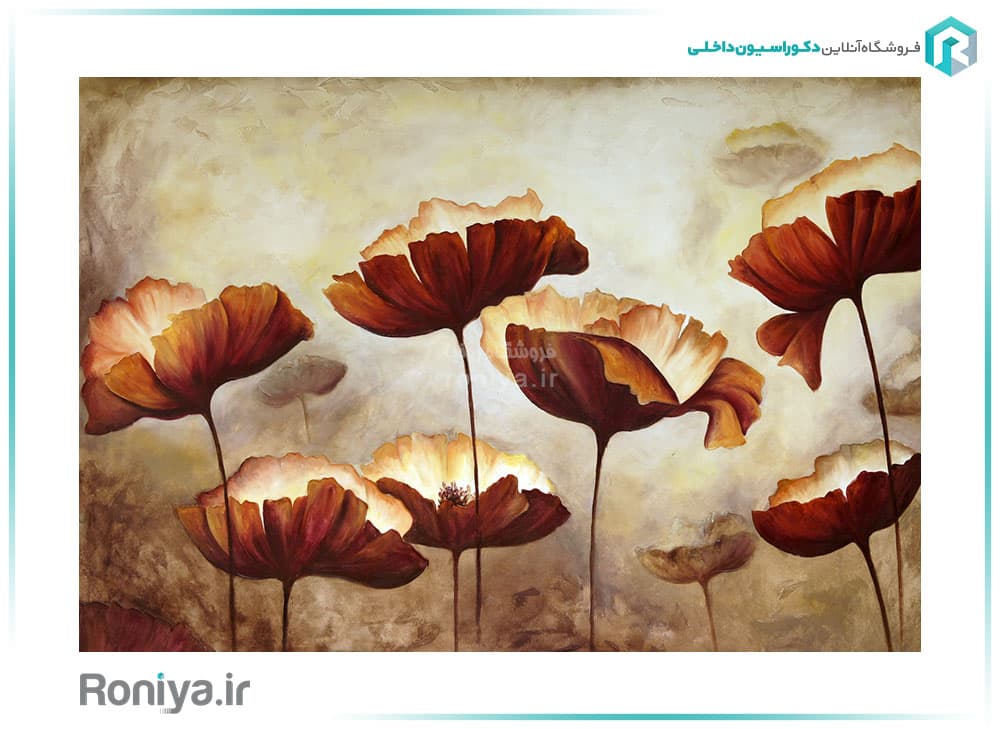 پوستر دیواری سه بعدی هنری شقایق کد RT-018