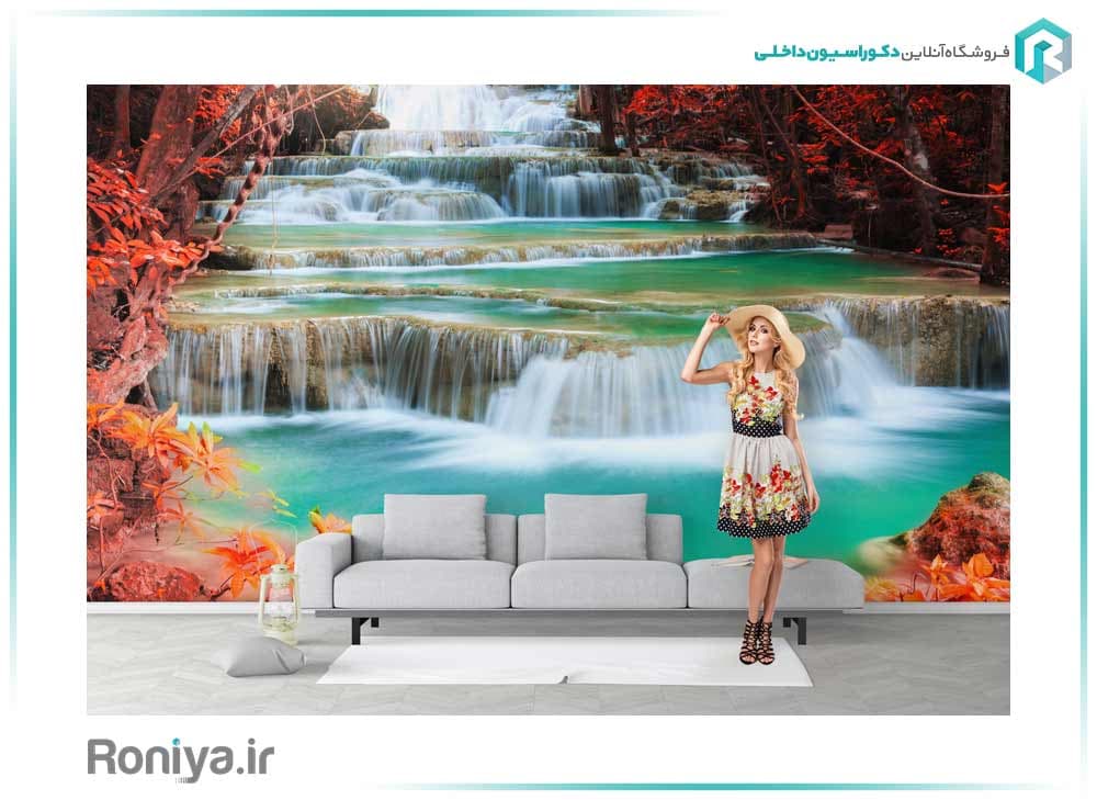 پوستر دیواری سه بعدی رودخانه پاییزی کد NT-159 — تصویر ۲