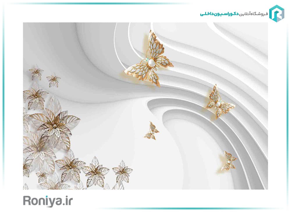 پوستر سه بعدی گل و پروانه 3DF-380 — تصویر ۳
