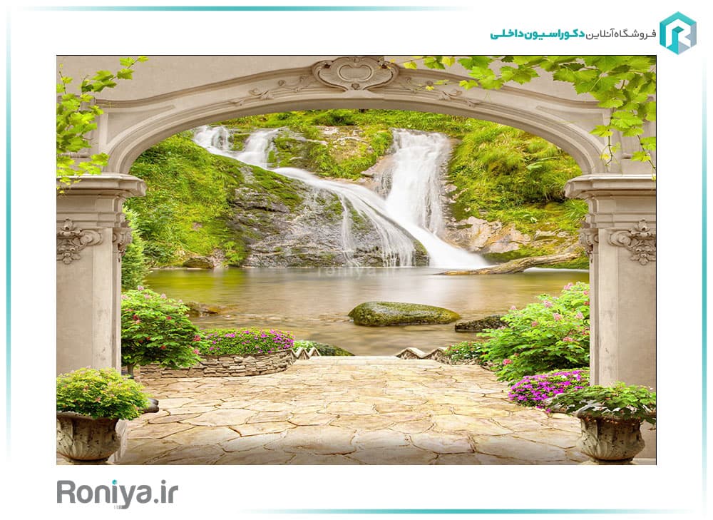 پوستر دیواری سه بعدی چشم انداز آبشار کد LS-093