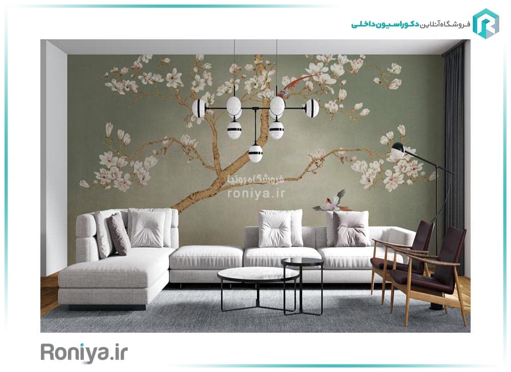 پوستر دیواری شکوفه های صورتی 3DF-574
