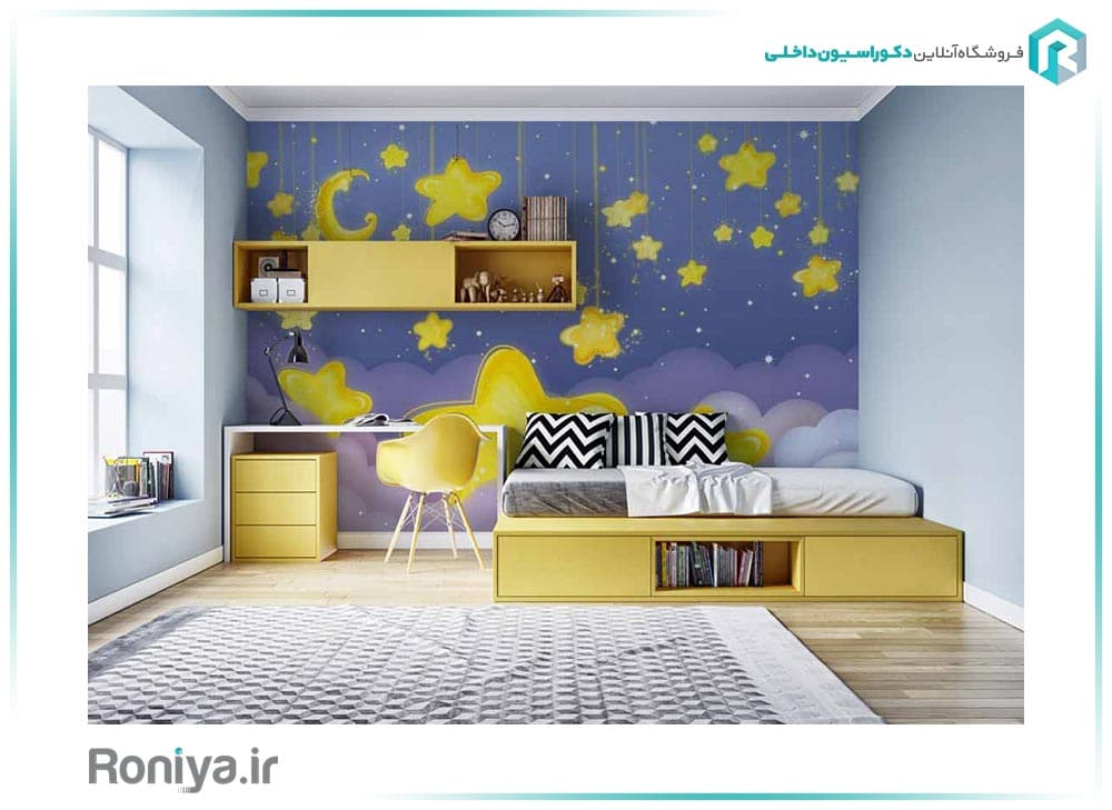 کاغذ دیواری پوستری ماه و ستاره کد CN-0110 — تصویر ۴
