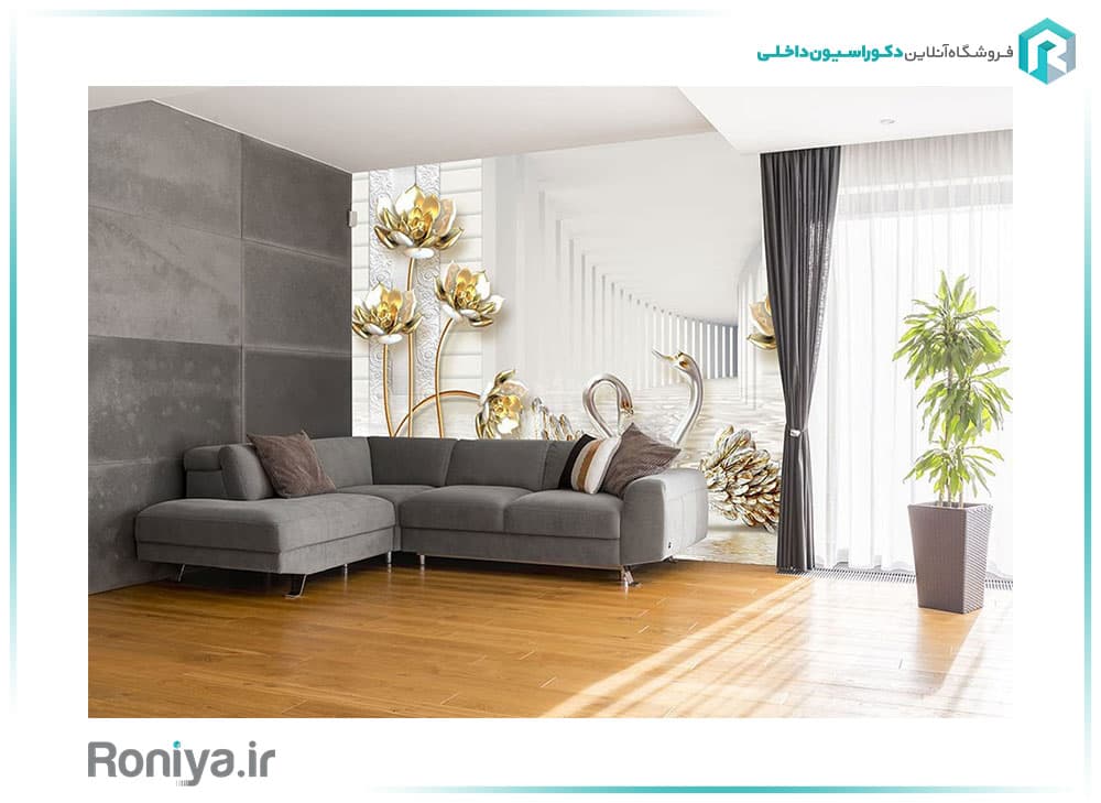 پوستر دیواری قوهای طلایی کد z226 — تصویر ۲