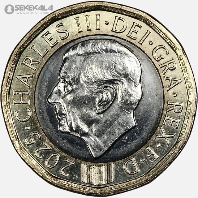 سکه 1 پوند انگلیس 2025 (چارلز سوم)(+AU) — تصویر ۲