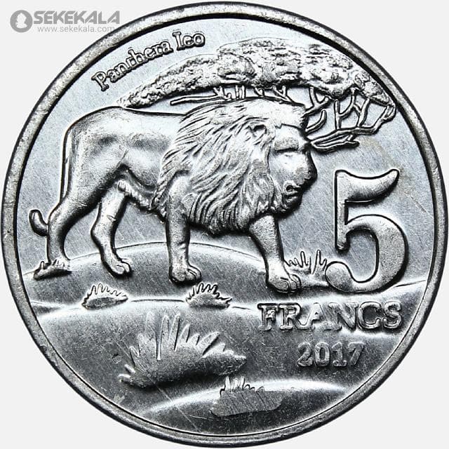 سکه 5 فرانک کاتانگا 2017 (بسیار کمیاب)(UNC)
