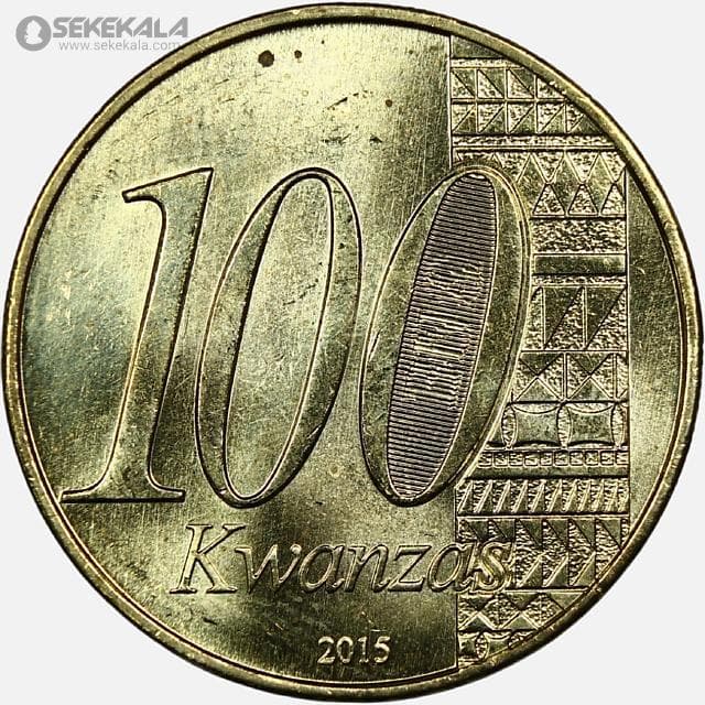 سکه 100 کوانزا یادبودی کمیاب آنگولا 2015 (UNC) — تصویر ۲