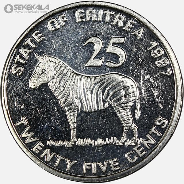 سکه 25 سنت کمیاب اریتره 1997 (AU)