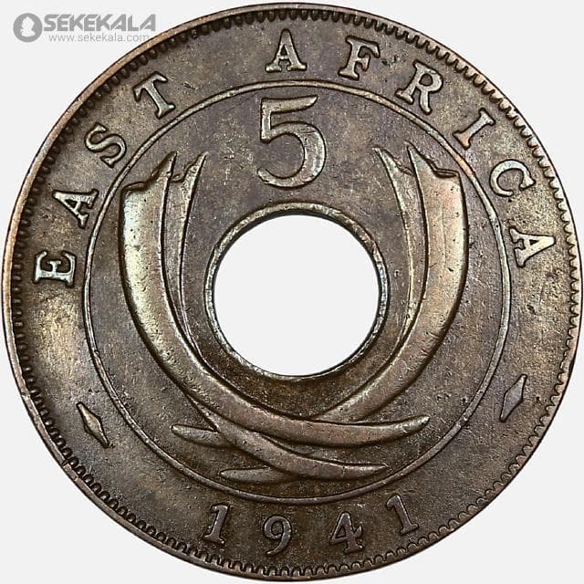سکه 5 سنت آفریقای شرقی 1941 (مستعمره بریتانیا – جرج ششم)
