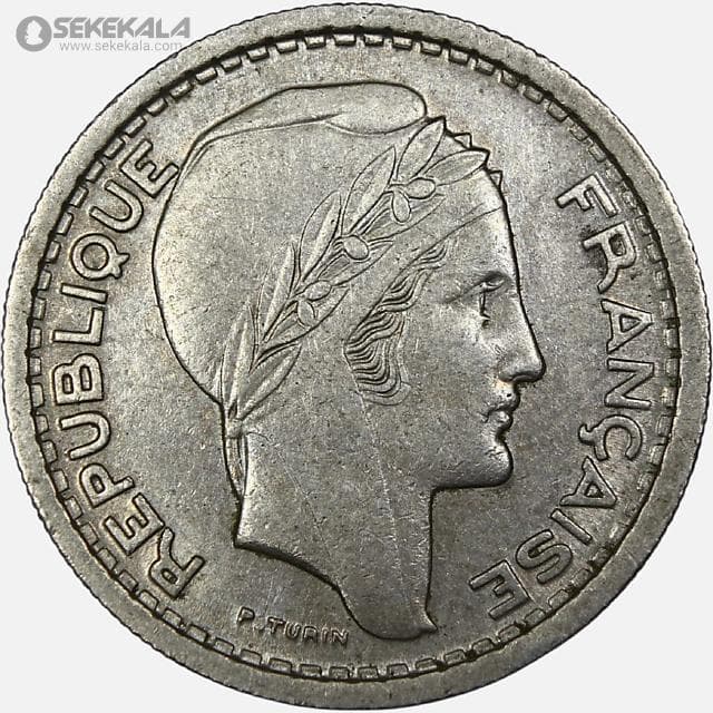 سکه 20 فرانک کمیاب الجزایر مستعمره فرانسه ۱۹۴۹ — تصویر ۲
