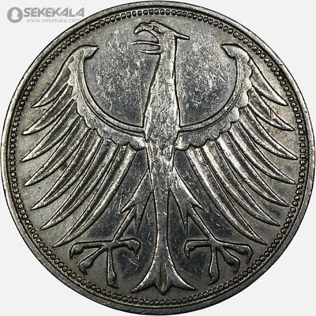سکه 5 مارک نقره آلمان 1951 — تصویر ۲