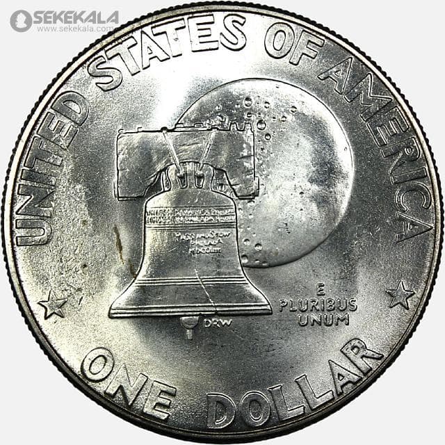 سکه 1 دلار نقره یادبودی آمریکا 1976 S (دویستمین سالگرد استقلال)(UNC)