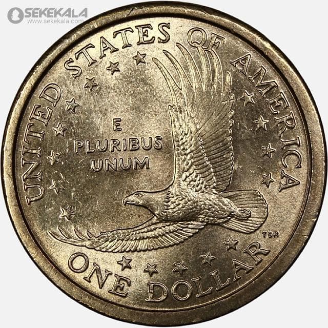 سکه 1 دلار آمریکا 2003 P (ساکاگاوا)(UNC)(تاریخ کمیاب) — تصویر ۲
