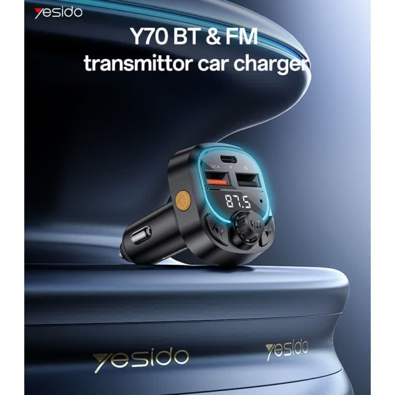 شارژر فندکی و اف ام پلیر بلوتوثی 15 وات یسیدو Y70 — تصویر ۴