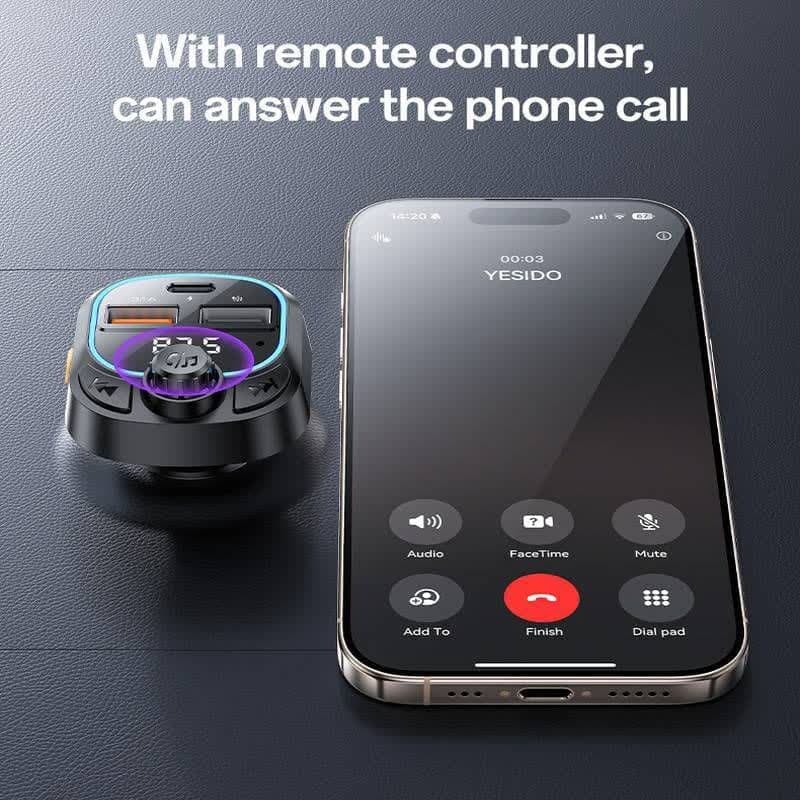 شارژر فندکی و اف ام پلیر بلوتوثی 15 وات یسیدو Y70 — تصویر ۵