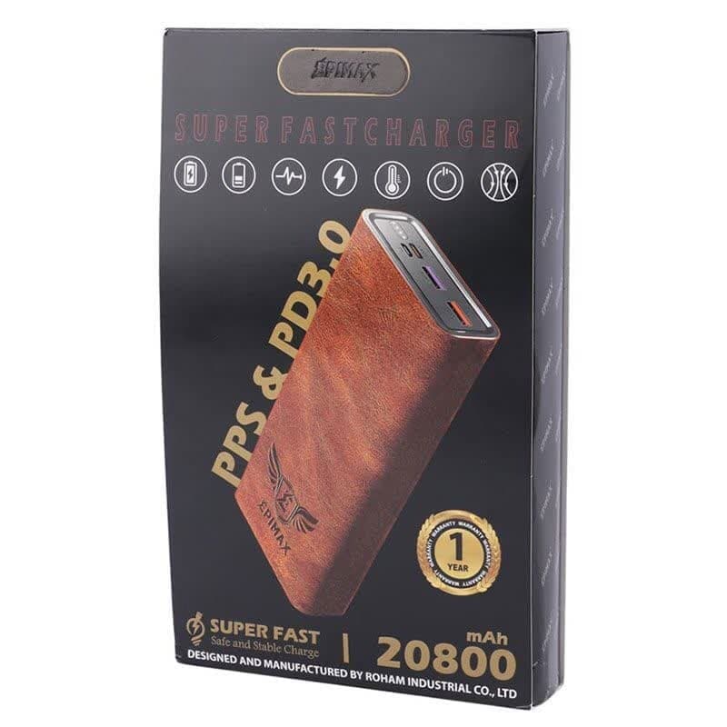 پاور بانک فست شارژ اپی مکس EP-200 PD3.0 30W ظرفیت 20800 میلی آمپر ساعت — تصویر ۸