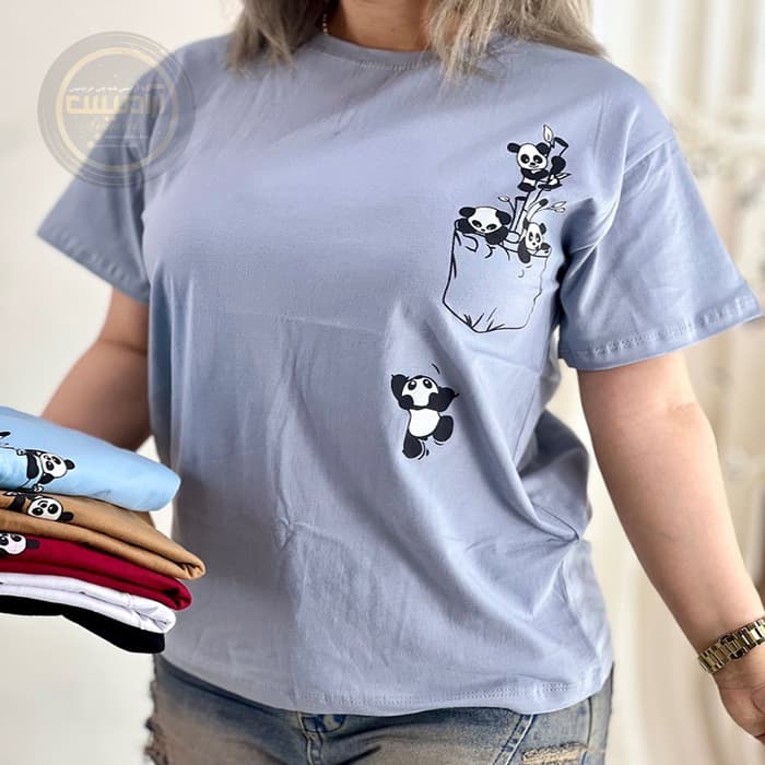 تیشرت پنبه جیب پاندا
