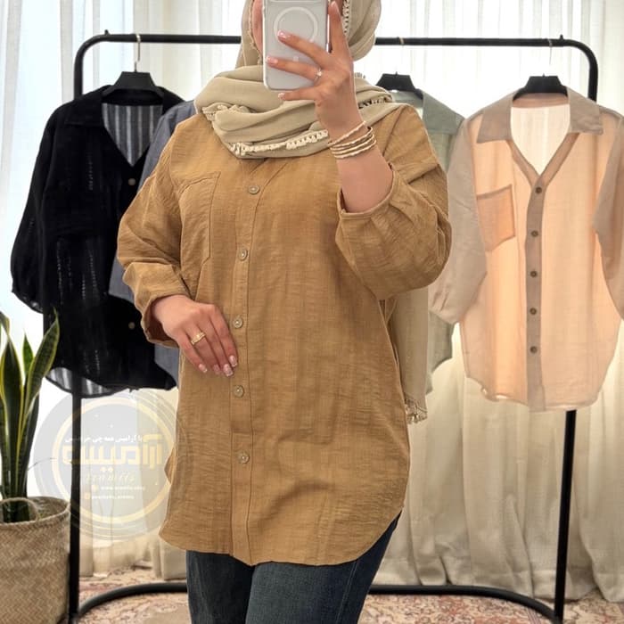 شومیز شانتون یقه شکاری — تصویر ۶