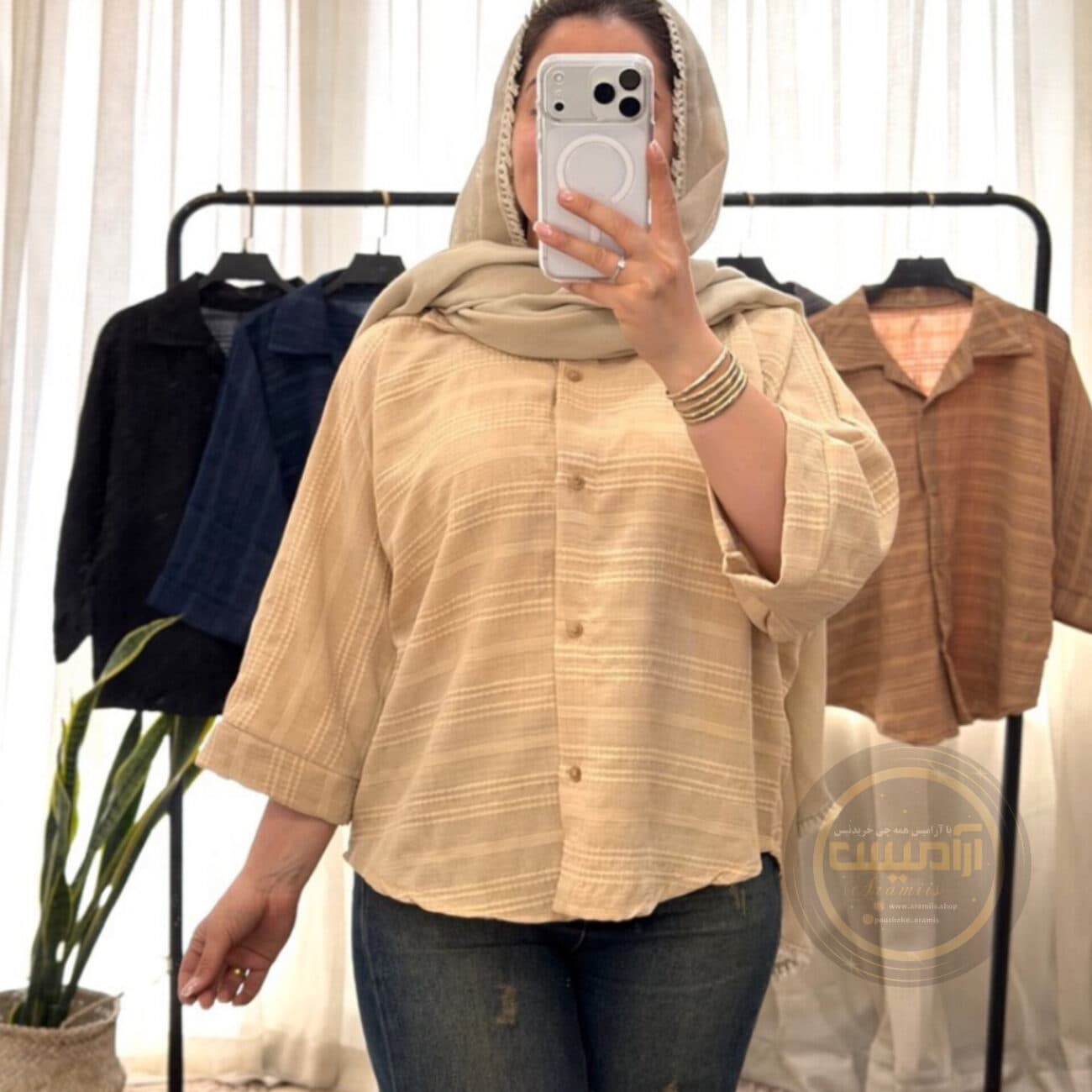 شومیز کوک دوزی آستین کیمونو — تصویر ۸