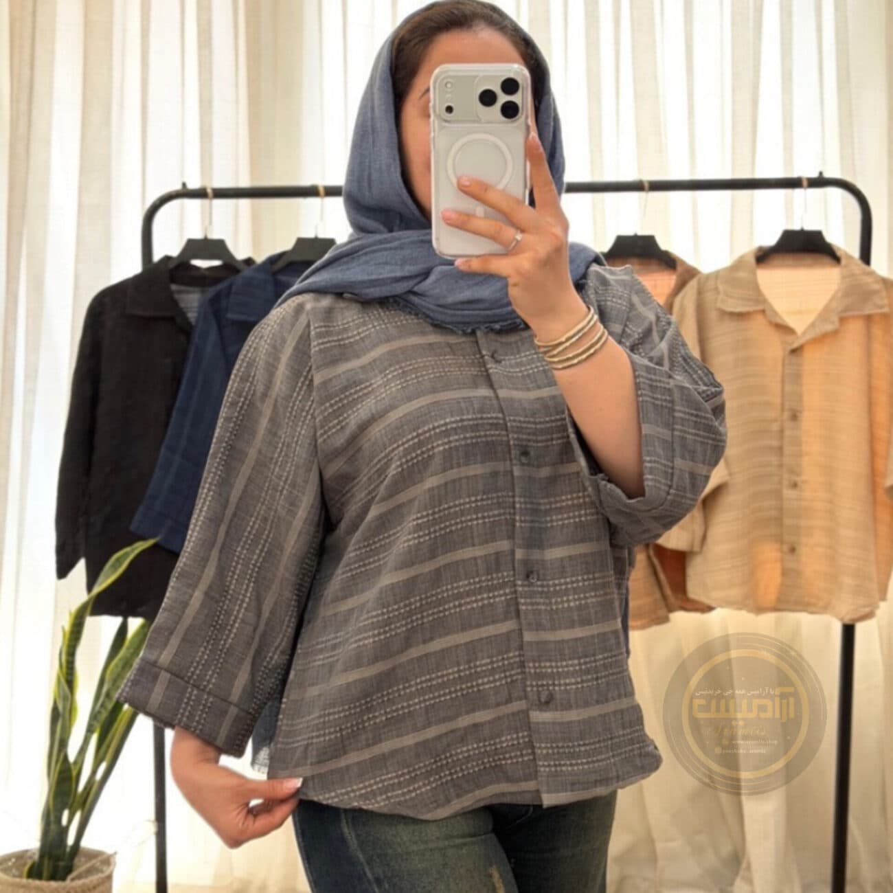 شومیز کوک دوزی آستین کیمونو — تصویر ۷