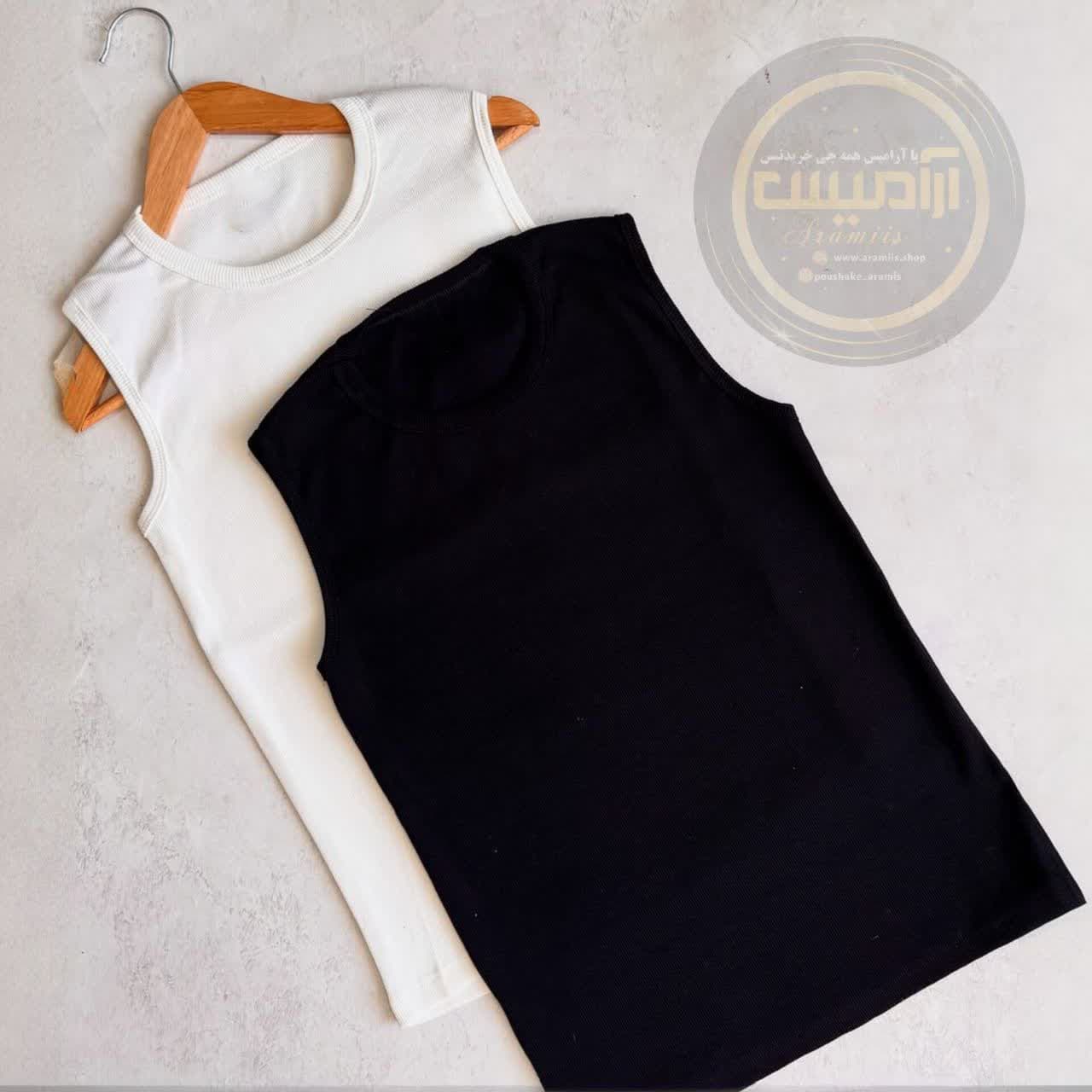 تاپ کبریتی قواره دار سفید و مشکی