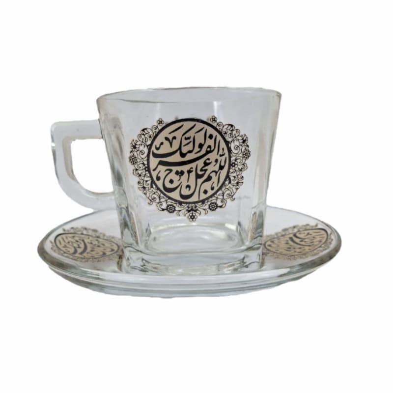 نیم لیوان و نعلبکی دسته دار مدل ربعی-طرح امام زمان عج دست ۶تایی کد 104629 — تصویر ۲