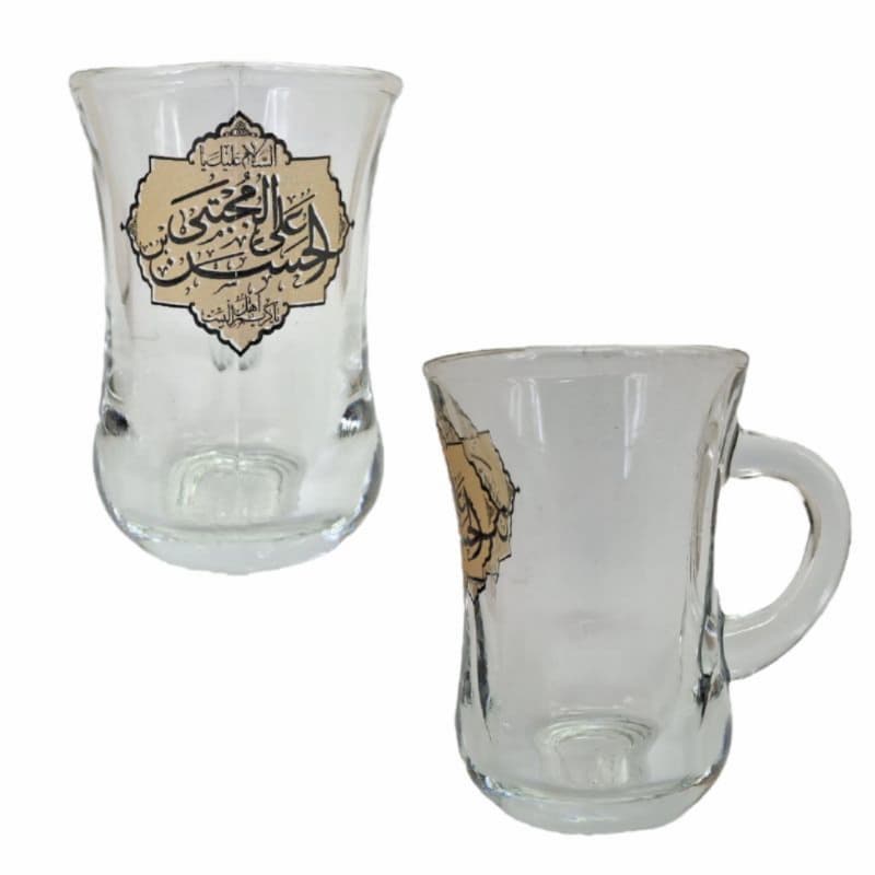 استکان کمرباریک دسته دار یا حسن بن علی س-6تایی کد 104624