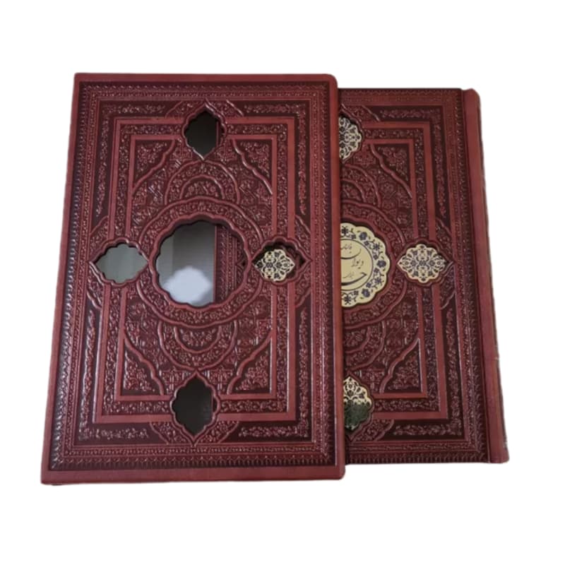 دیوان حافظ جیبی گلاسه چرم قابدار پلاکدار بافال کد 125460 — تصویر ۳