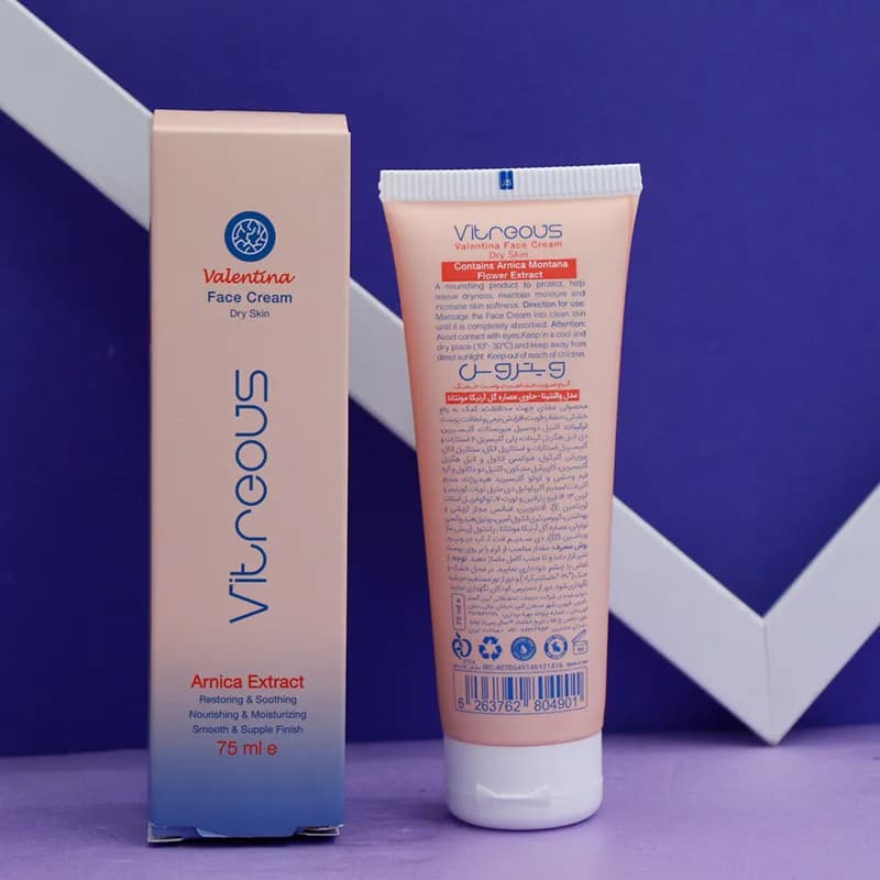 کرم صورت ویتروس Vitreous مناسب پوست خشک مدل والنتینا 75 میل 92783 — تصویر ۲