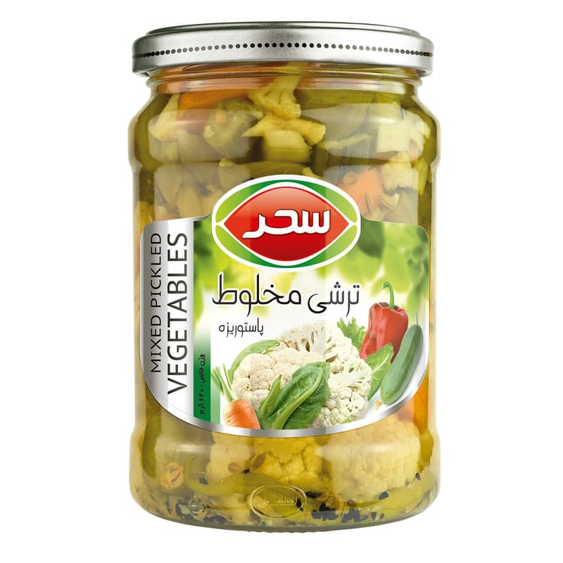 ترشی مخلوط شیشه 640گ سحر — تصویر ۲