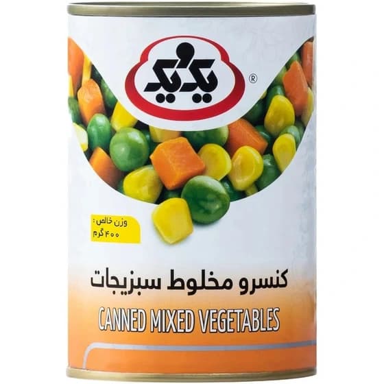 کنسرو مخلوط سبزیجات درب آ.ب 400گ یک و یک — تصویر ۲
