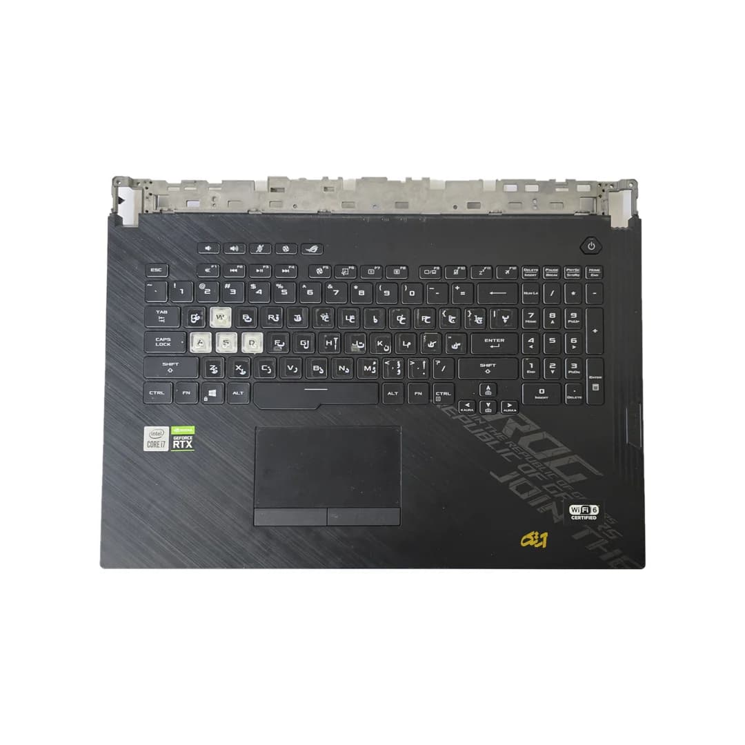 قاب دور کیبورد لپ تاپ ایسوس به همراه کیبورد و تاچ پد مدل FRAME C + TOUCHPAD+ KEYBOARD ASUS ROG G712L