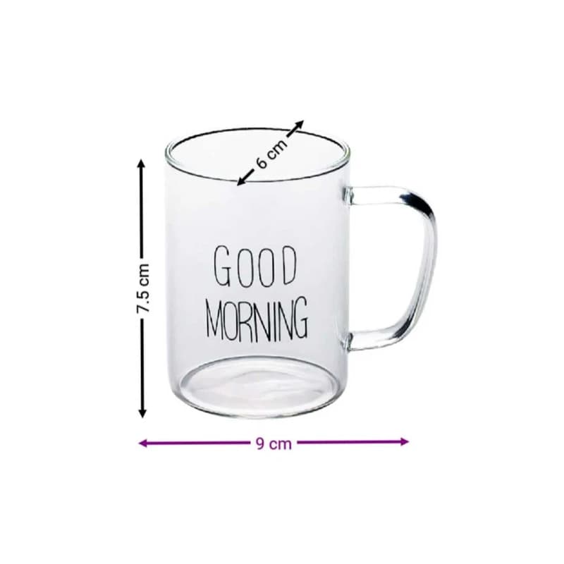 استکان مدل دسته رنگی Good Morning کد m18942 — تصویر ۲