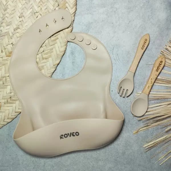 ست ظرف غذا خوری سیلیکونی خرسی روکو Rovco — تصویر ۲