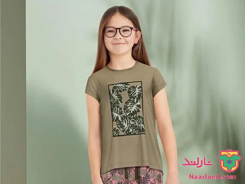 مجموعه ۲ عددی تیشرت نخی دخترانه پیپرتس آلمان (pepperts) زیتونی مشکی — تصویر ۵