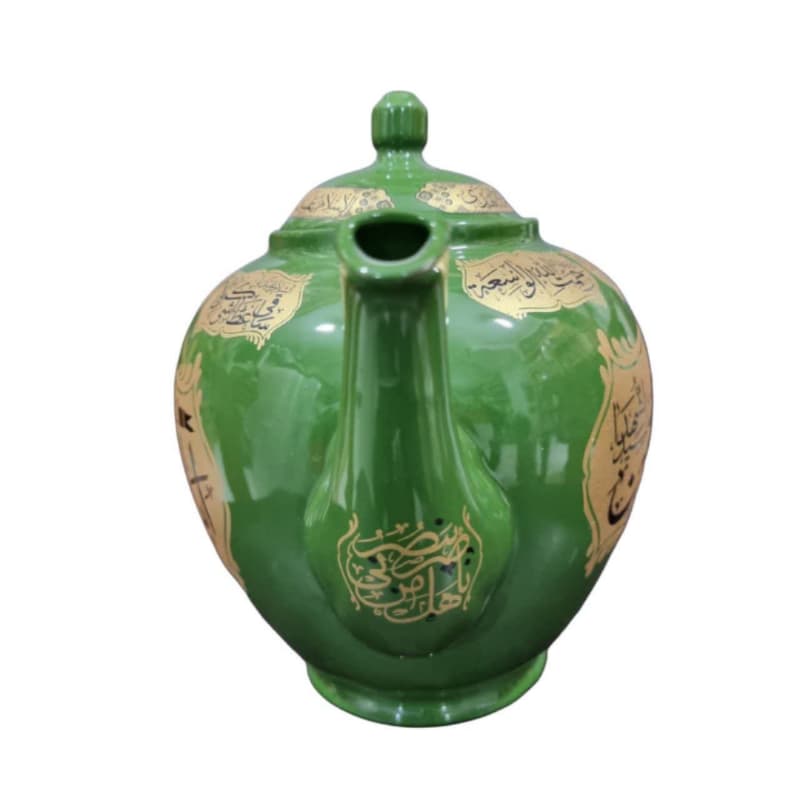 قوری طرح مذهبی دو و نیم لیتری سبز السلام علیک یا اباعبدالله و یا اباالفضل العباس-قوری 2.5 لیتری کد 104331 — تصویر ۳