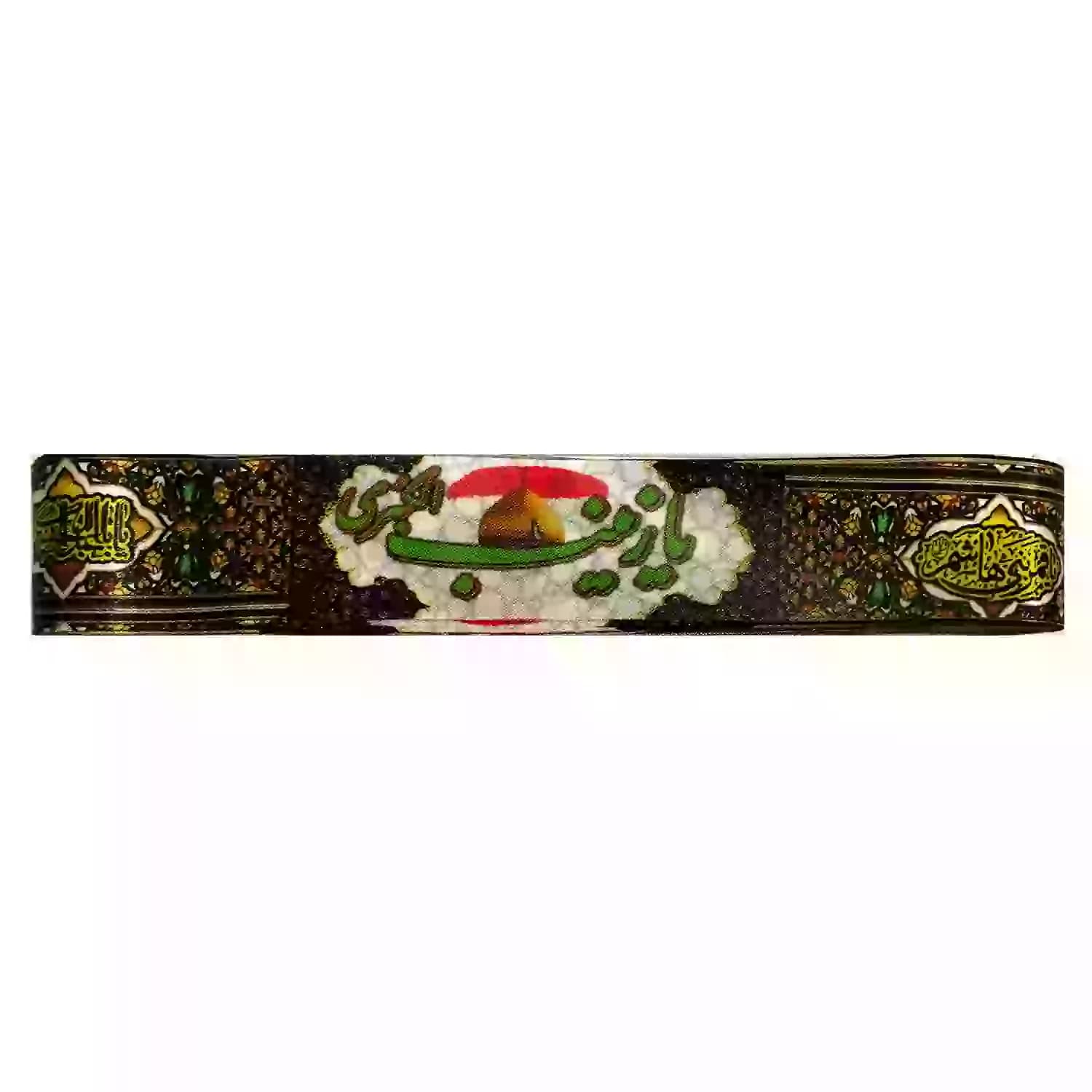 سربند ساتن دیجیتالی مشکی محرم-طرح یا زینب کبری سبز-4در75 سانت-بسته 50عددی کد 104314