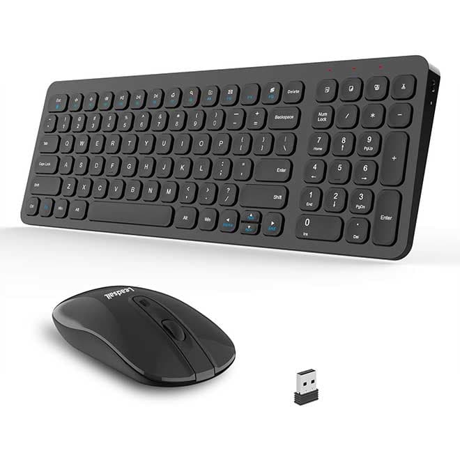 کیبورد و ماوس بی‌سیم LeadsaiL کم‌صدا و جمع‌وجور برای لپ‌تاپ و PC