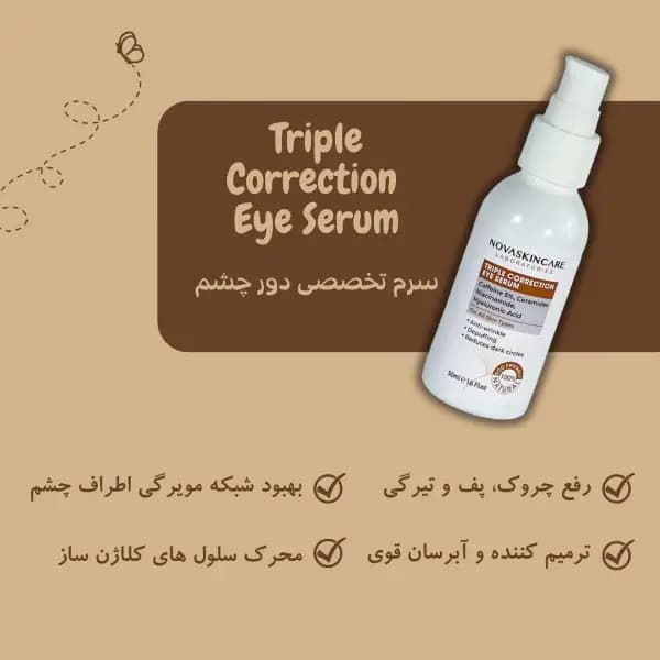 سرم دور چشم کافئین %5 و سرامید نوا اسکینکر 50 میلی لیتر — تصویر ۲
