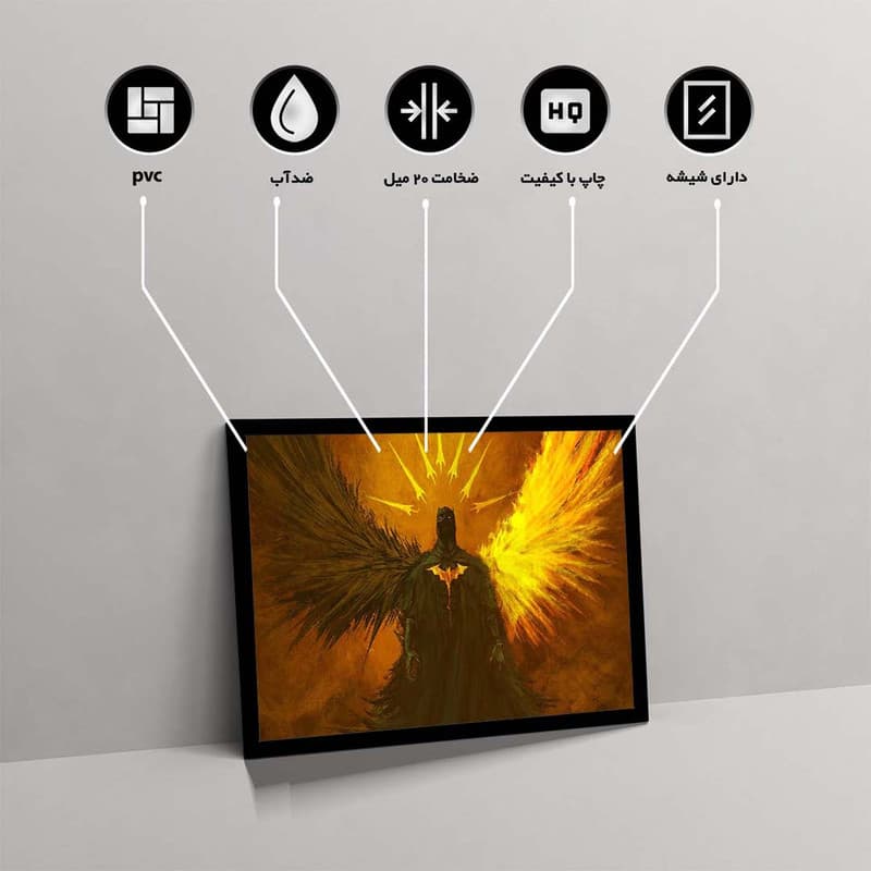 تابلو مدل batman between light and darkness کد F-11003مدل 1 — تصویر ۲