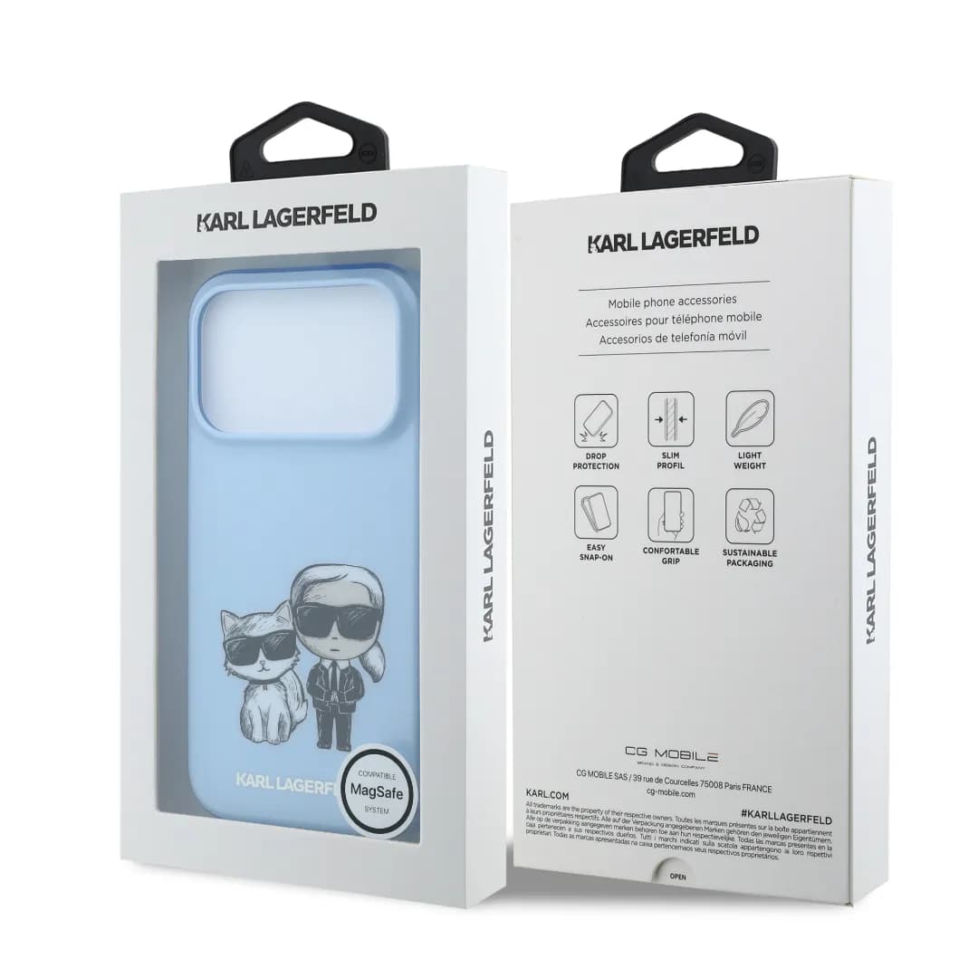 قاب کارل لاگرفلد Karl Lagerfel Smooth MagSafe Transparent Karl & Choupette Bodies Sketch — تصویر ۵